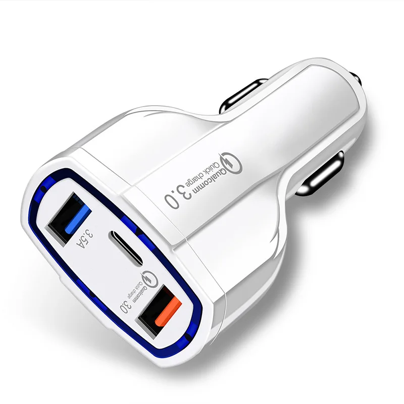 Быстрая зарядка 3 0 USB Автомобильное зарядное устройство 2 для iPhone huawei samsung PD