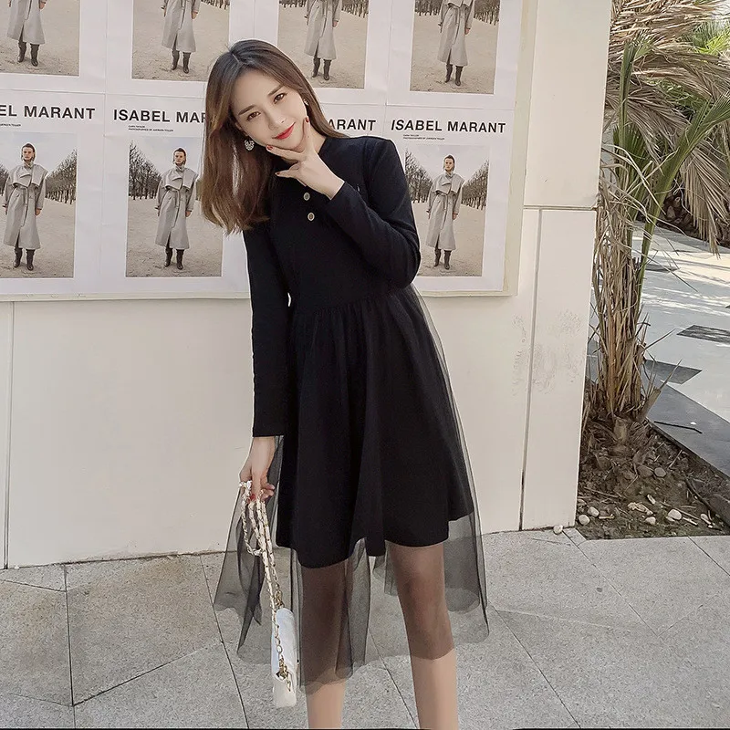 Black Nursing dress 2020 Spring Fall Plus Size 2XL Kawaii Vestidos Long Sleeve Korean Style Mesh Black Clothing
Black Nursing dress 2020 Spring Fall Plus Size 2XL Kawaii Vestidos Long Sleeve Korean Style Mesh Black Clothing