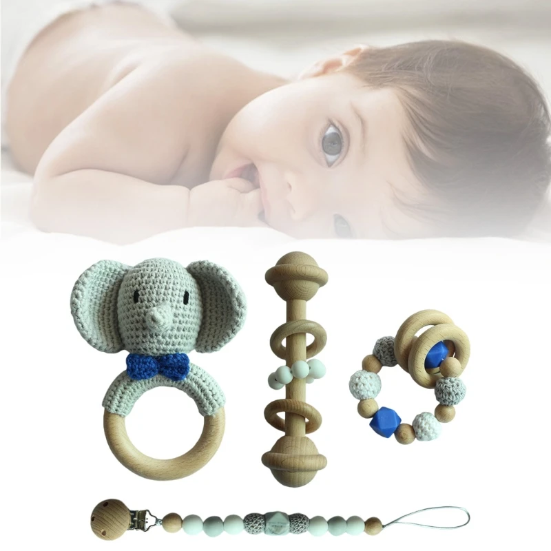 Baby Pacifier Clip Teething Bracelet Crochet Elephant Soother Infants Rattle Teether Toy Newborn Dummy Chain Holder Shower Gifts
Baby Pacifier Clip Teething Bracelet Crochet Elephant Soother Infants Rattle Teether Toy Newborn Dummy Chain Holder Shower Gifts