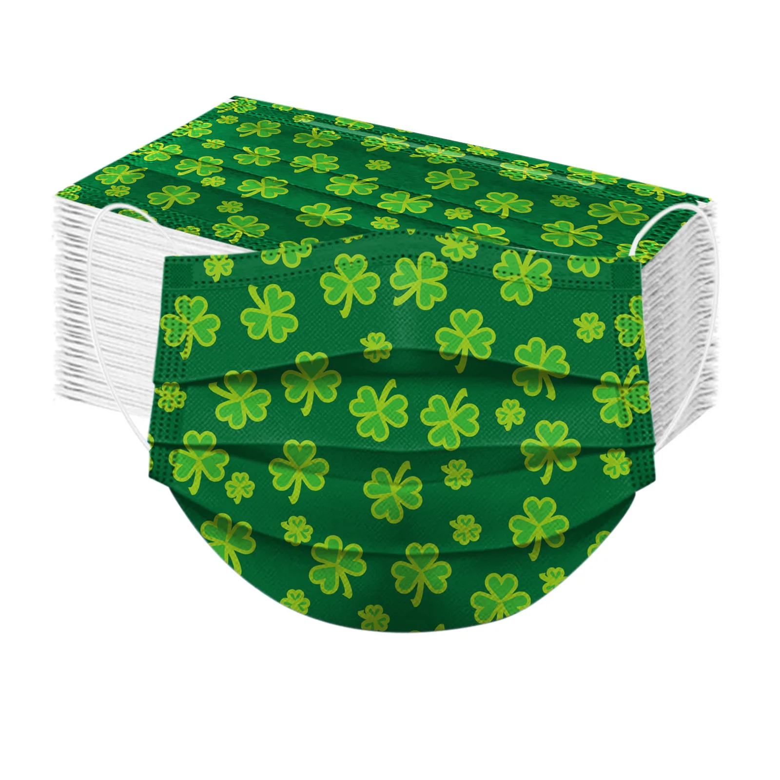 Adult St. Patrick's Day Mask Disposable Protection 3Layer Breathable Face Mask Green leaf Printed Face Cover Headband Cubrebocas
Adult St. Patrick's Day Mask Disposable Protection 3Layer Breathable Face Mask Green leaf Printed Face Cover Headband Cubrebocas