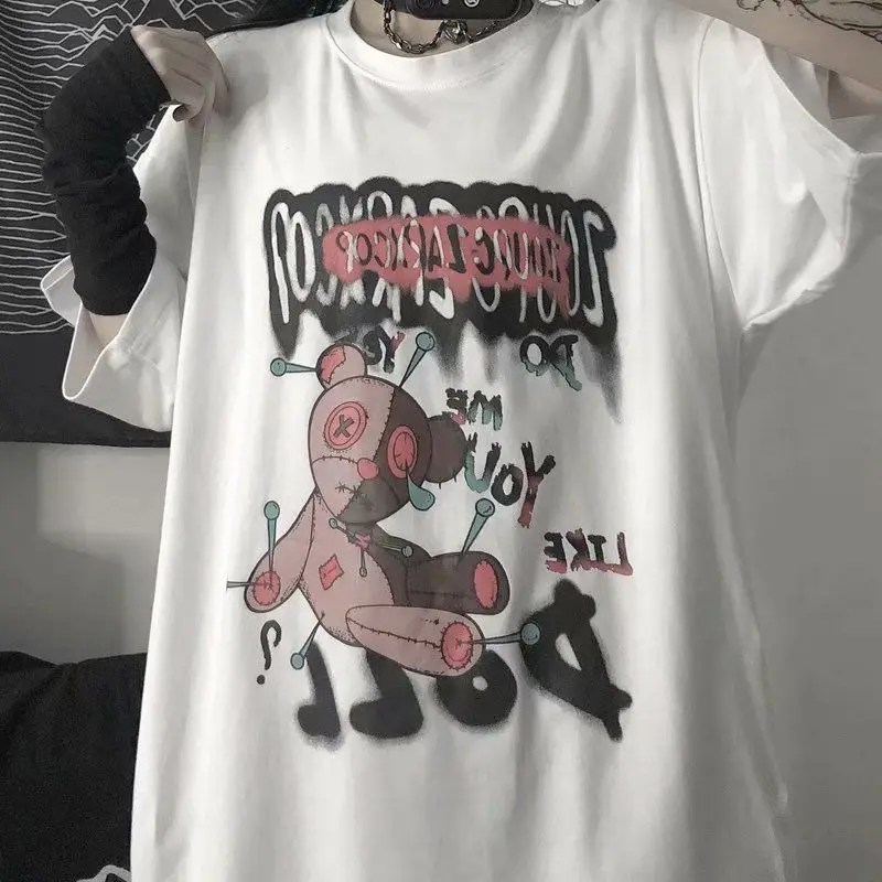 Japanese clothes Woman tshirts y2k goth Pop black Bear print Harajuku tops print Diablo Loose Short Sleeve kawaii anime graphic
Japanese clothes Woman tshirts y2k goth Pop black Bear print Harajuku tops print Diablo Loose Short Sleeve kawaii anime graphic