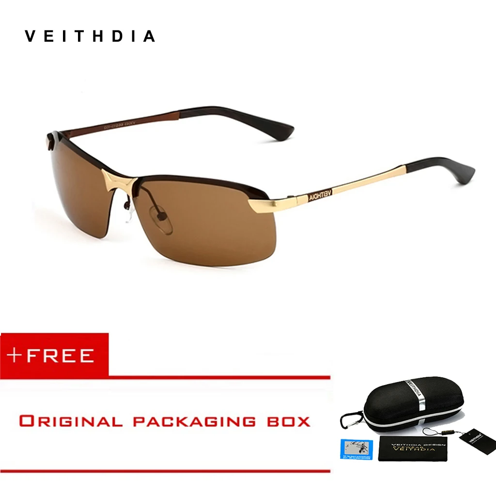 

Veithdia DESIGN Rimless Polarized mens sunglasses designer Sun Glasses Driving Goggle For Men oculos de sol male shades 3043