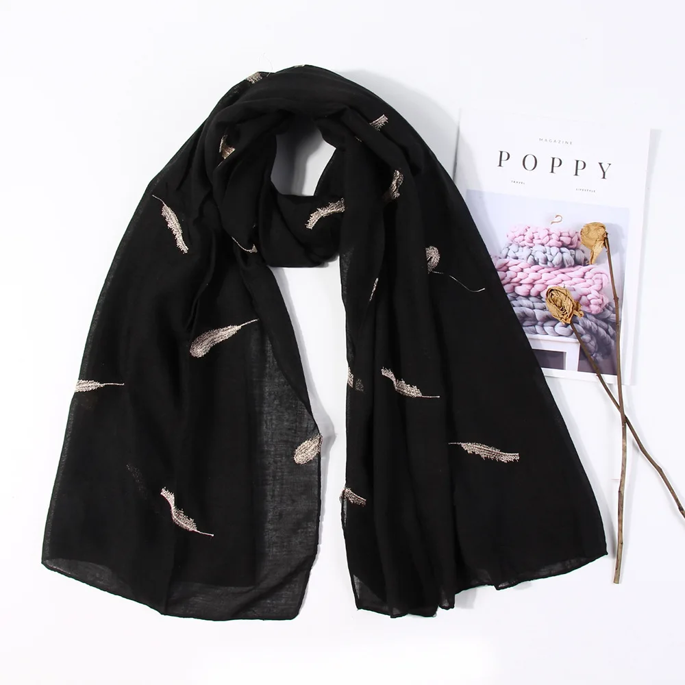 Fashion Autumn Women Viscose Scarf Plain Stitch Gold Feather Beach Hijab Shawls and Wraps Female Foulards Echarpe Muslim Hijab
Fashion Autumn Women Viscose Scarf Plain Stitch Gold Feather Beach Hijab Shawls and Wraps Female Foulards Echarpe Muslim Hijab