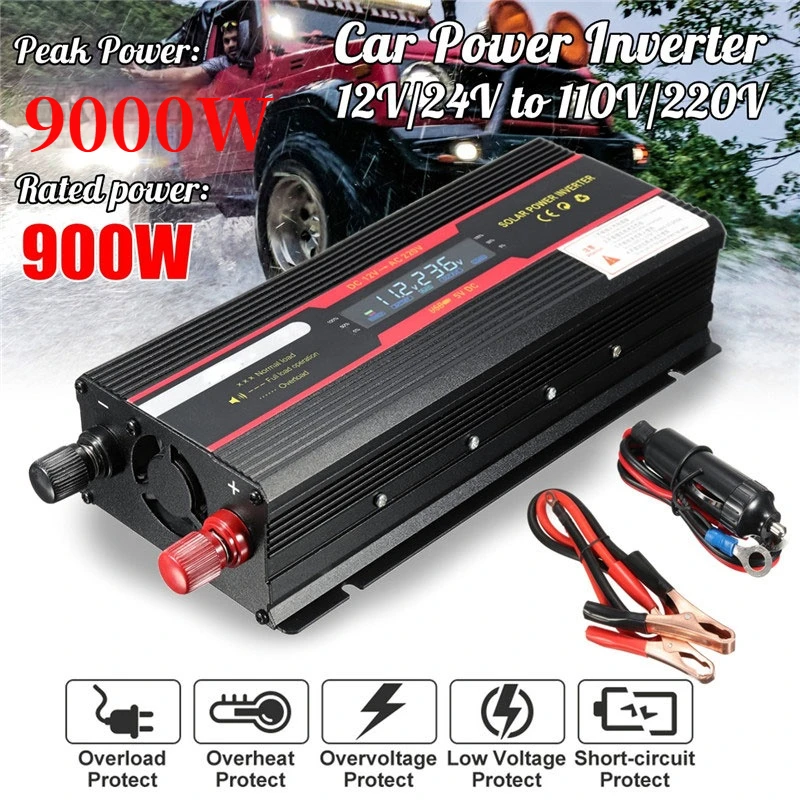 Peak 9000W Car Inverter Peak Power Voltage Convertor Transformer LCD Display 12V/24V To 110V/220V Modified Sine Wave Converter 
Peak 9000W Car Inverter Peak Power Voltage Convertor Transformer LCD Display 12V/24V To 110V/220V Modified Sine Wave Converter
