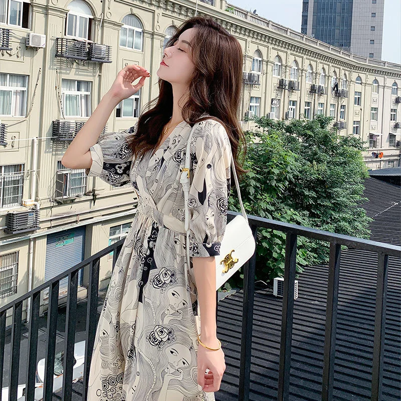 Fat sister mm light luxury Tibetan meat chiffon skirt large women's dress new summer foreign style oil painting skirt 11591
Fat sister mm light luxury Tibetan meat chiffon skirt large women's dress new summer foreign style oil painting skirt 11591