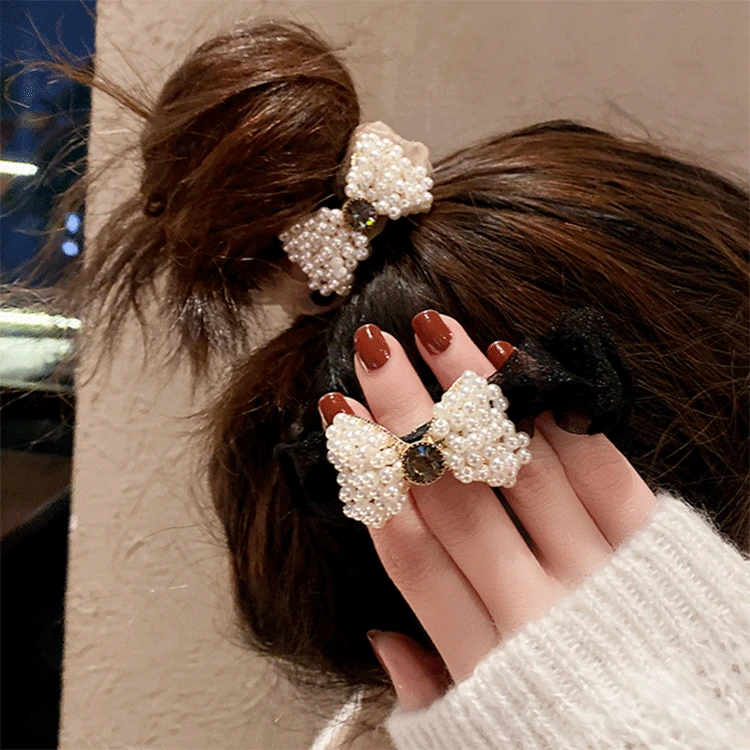 Women Lace Bowknot Scrunchie Pearl Elastic Hair Band Elegant Organza Hair Ties For Girls Ponytail Headband Hair Accessories
Women Lace Bowknot Scrunchie Pearl Elastic Hair Band Elegant Organza Hair Ties For Girls Ponytail Headband Hair Accessories