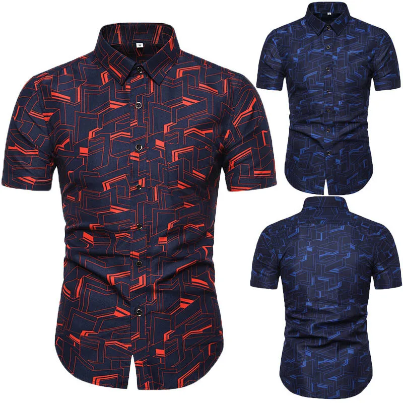 Для мужчин рубашки с принтом Рубашка с короткими рукавами Slim Fit Мужской Повседневное двухслойные летние топы с M-5XL SER88 
Для мужчин рубашки с принтом Рубашка с короткими рукавами Slim Fit Мужской Повседневное двухслойные летние топы с M-5XL SER88