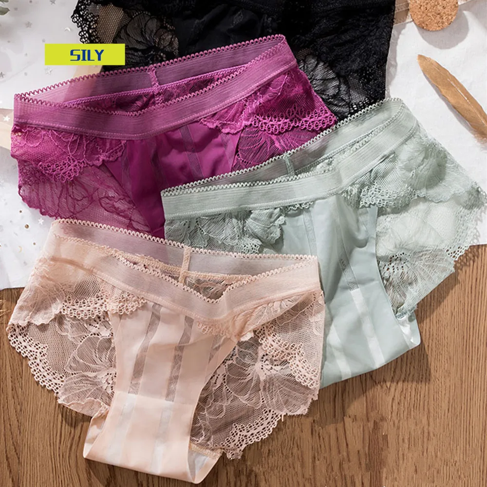 3pcs Sexy Lace Panties For Women Underwear Fashion Panty Lingerie Breathable Hollow Out Briefs Low-Rise Panties Female Underwear 
3pcs Sexy Lace Panties For Women Underwear Fashion Panty Lingerie Breathable Hollow Out Briefs Low-Rise Panties Female Underwear