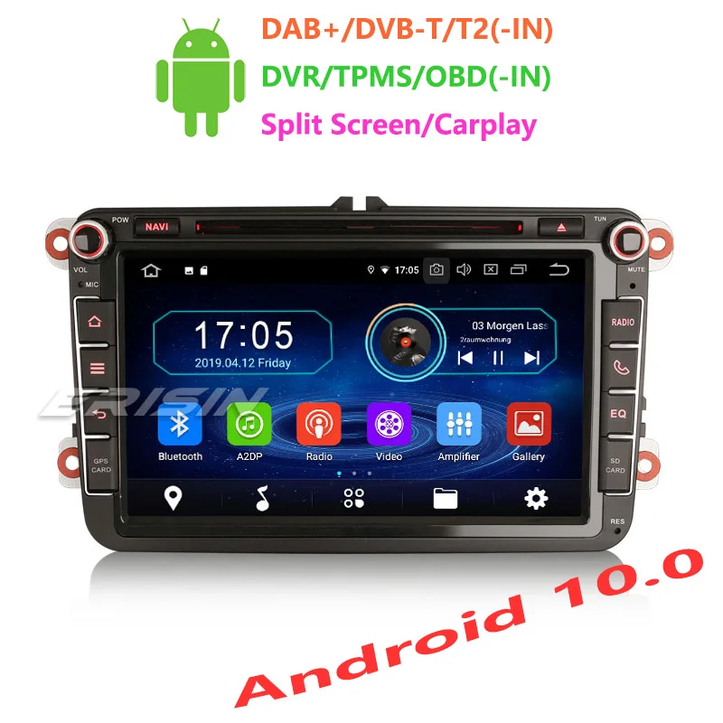 Erisin ES5985V 8 'ƈ Din Android 10 0 автомобильный мультимедийный плеер Радио BT для VW Golf Passat