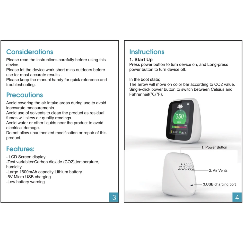 Professional Carbon Dioxide Detector Multifunctional Air Quality Monitor Gas Detector Mini CO2 Meter Monitor
Professional Carbon Dioxide Detector Multifunctional Air Quality Monitor Gas Detector Mini CO2 Meter Monitor