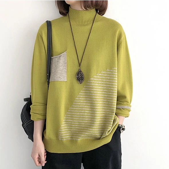 Autumn and winter retro jacquard sweater ladies loose long-sleeved half high neck knitted shirt top Regular O-Neck Polyester
Autumn and winter retro jacquard sweater ladies loose long-sleeved half high neck knitted shirt top Regular O-Neck Polyester