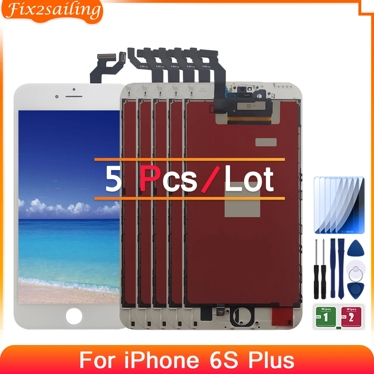 Фото 5 шт./лот ЖК-дисплей AAA +++ для IPhone 6S plus экран дигитайзер в сборе замена ремонта 100%