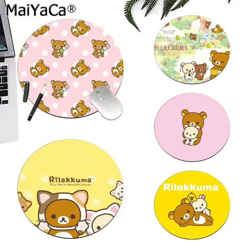 Красивое аниме Maiyaca Cute Rilakkuma Bear игровые коврики для клавиатуры нескользящий