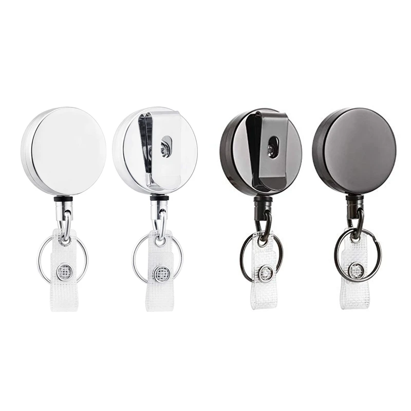 4 Pcs Heavy Duty Retractable Badge Holder Reel,Metal ID Badge Holder with Belt Clip Key Ring,Black & Silver
4 Pcs Heavy Duty Retractable Badge Holder Reel,Metal ID Badge Holder with Belt Clip Key Ring,Black & Silver