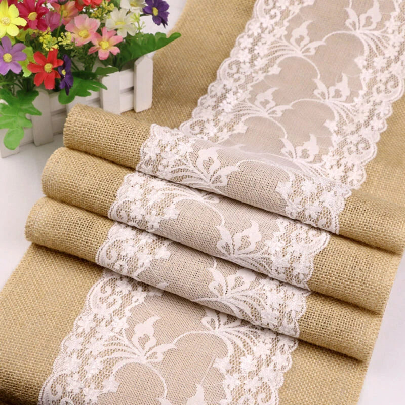 1*Table Runner for Reusable Table Runner Desk Accessory Rustic Burlap Hessian Lace Decoration in stock
1*Table Runner for Reusable Table Runner Desk Accessory Rustic Burlap Hessian Lace Decoration in stock