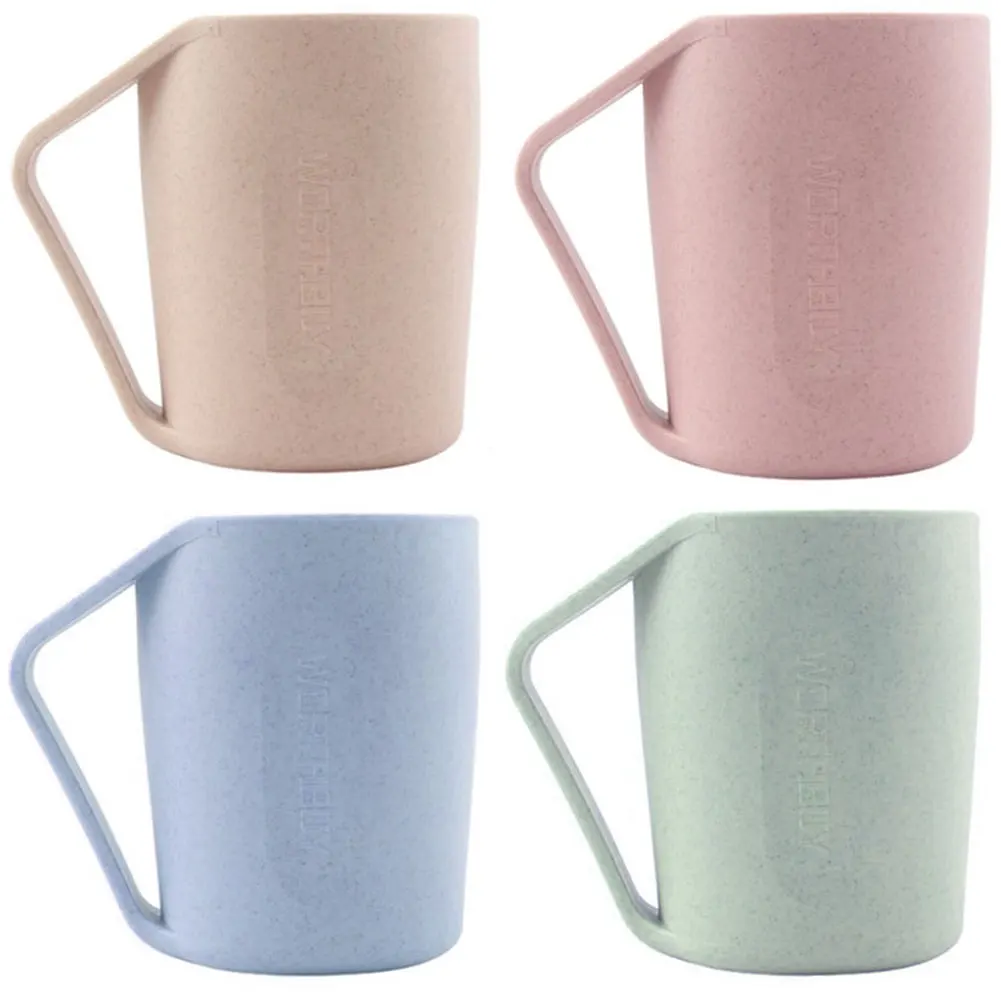 Wheat Straw Cups Tumbler Biodegradable Drinking Cup Brushing Cup Reusable Unbreakable With Thumb Rest Handle For Drinking 4pcs
Wheat Straw Cups Tumbler Biodegradable Drinking Cup Brushing Cup Reusable Unbreakable With Thumb Rest Handle For Drinking 4pcs