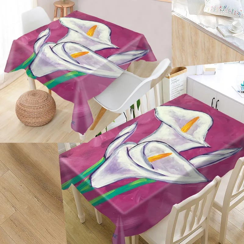 Calla Painting Custom Table Cloth Oxford Fabric Rectangular Waterproof Oilproof Table Cover Family Party Tablecloth
Calla Painting Custom Table Cloth Oxford Fabric Rectangular Waterproof Oilproof Table Cover Family Party Tablecloth
