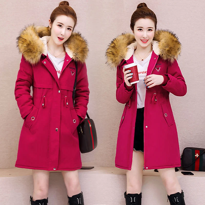 2020 Cotton Thicken Warm Winter Jacket Women Fashion Parka Cotton Coat Female Big Fur Collar Hooded Plus size Outerwear R533
2020 Cotton Thicken Warm Winter Jacket Women Fashion Parka Cotton Coat Female Big Fur Collar Hooded Plus size Outerwear R533