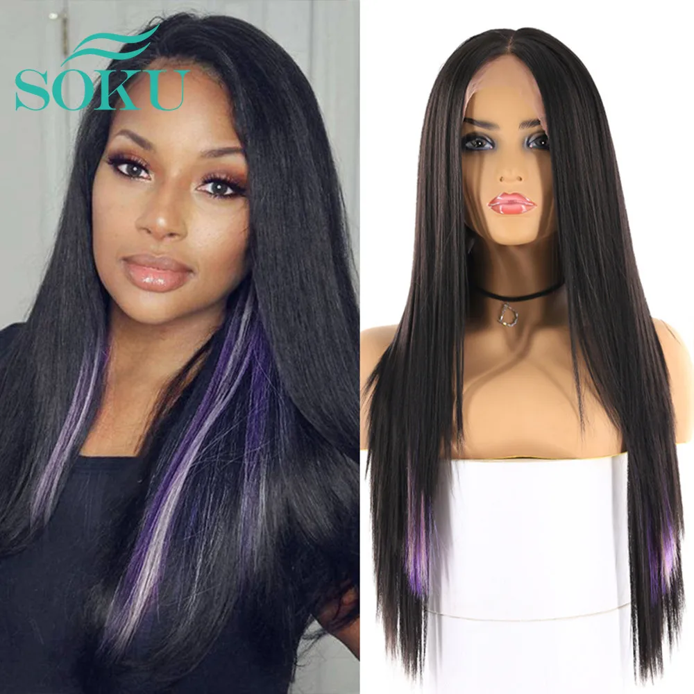 Синтетические кружевные передние парики, черные, фиолетовые, прямые, средняя часть, высокая устойчивость, кружевные парики для черных женщи... 
Синтетические кружевные передние парики, черные, фиолетовые, прямые, средняя часть, высокая устойчивость, кружевные парики для черных женщи...