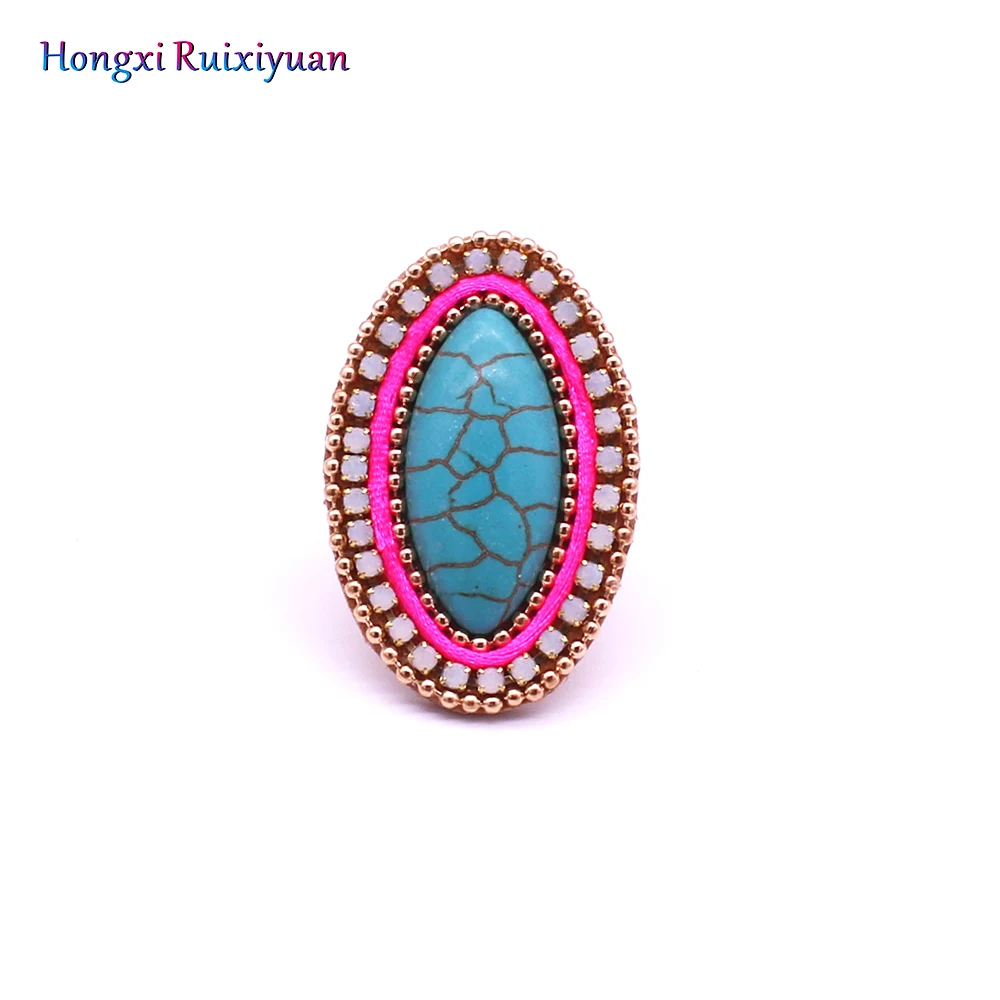 Fashion ring bohemian style handmade blue and white brown rhinestone ladies ring stone rhinestone leather finger ring jewelry
Fashion ring bohemian style handmade blue and white brown rhinestone ladies ring stone rhinestone leather finger ring jewelry