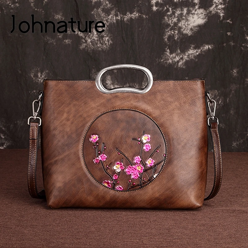 Женская сумка через плечо Johnature, из воловьей кожи, с тиснением, в стиле ретро, винтажная, вместительная, 2021 
Женская сумка через плечо Johnature, из воловьей кожи, с тиснением, в стиле ретро, винтажная, вместительная, 2021