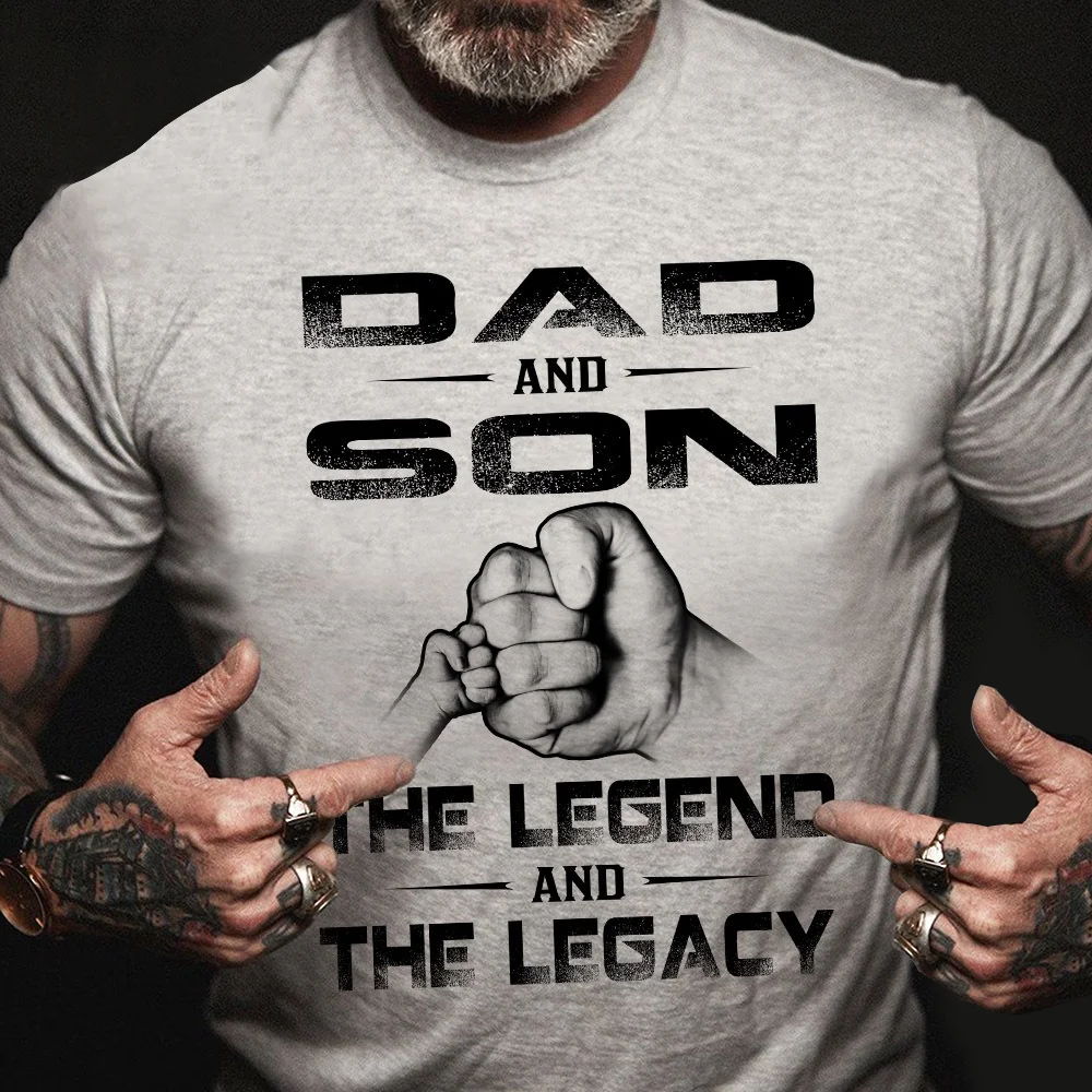 Dad And Son The Legend And The Legacy Family Men T Shirt Cotton Short Casual shirts
Dad And Son The Legend And The Legacy Family Men T Shirt Cotton Short Casual shirts