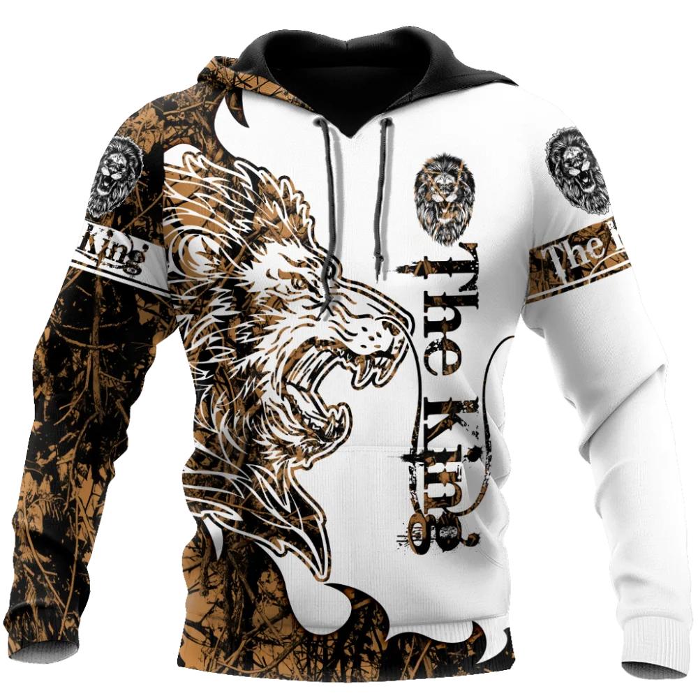 

Marca de moda outono hoodies o leão tatuagem 3d todo impresso camisola dos homens unisex zip pulôver jaqueta casual