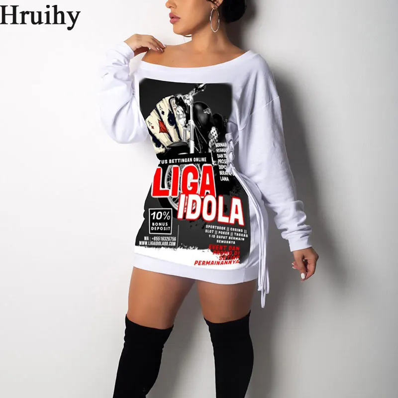 Dresses for Women Casual Letter Print Long Sleeve Plus Size ONeck Sweatshirt Dress High Waist Drawstring Mini Abiti Estivi Donna
Dresses for Women Casual Letter Print Long Sleeve Plus Size ONeck Sweatshirt Dress High Waist Drawstring Mini Abiti Estivi Donna