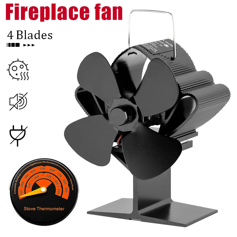 4 Blade Fireplace Fan Quiet Safe Heat Powered Stove Fan Aluminum Alloy Fireplace Heating Fan Home Efficient Heat Distribution
4 Blade Fireplace Fan Quiet Safe Heat Powered Stove Fan Aluminum Alloy Fireplace Heating Fan Home Efficient Heat Distribution
