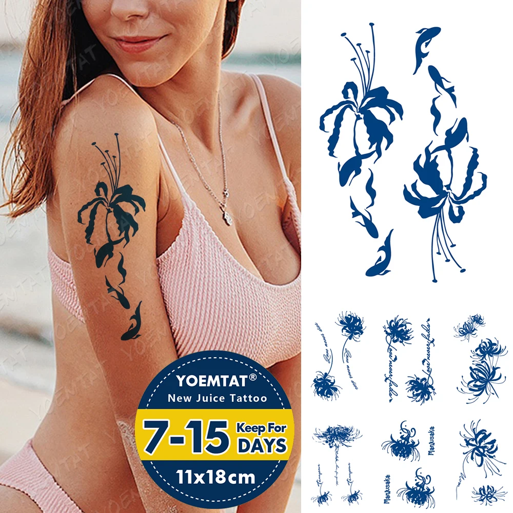 Juice Lasting Waterproof Temporary Tattoo Sticker Flower Bird Fish Flash Tattoos Women Thigh Waist Totem Ink Body Art Fake Tatto
Juice Lasting Waterproof Temporary Tattoo Sticker Flower Bird Fish Flash Tattoos Women Thigh Waist Totem Ink Body Art Fake Tatto