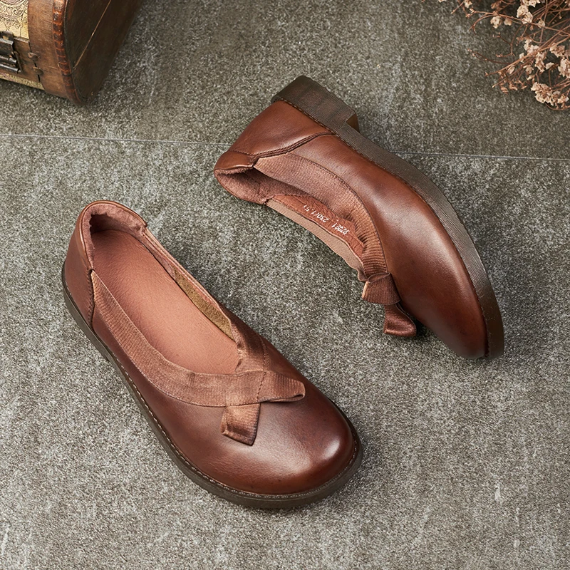 Anance women's shoes retro simple breathable bow layer cowhide leather female shoes novel and comfortable ladies casual shoes
Anance women's shoes retro simple breathable bow layer cowhide leather female shoes novel and comfortable ladies casual shoes