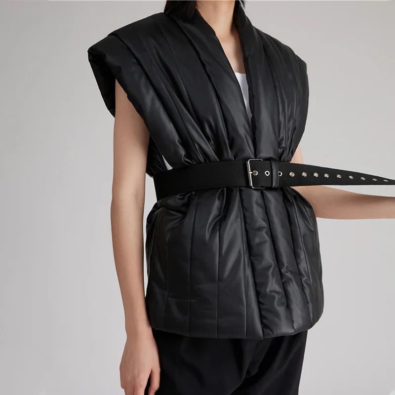 2020 Winter Women's New Fashion Personality Stand-up Collar Simple With Belt Waist Slimming Thickened Women's Vest Jacket
2020 Winter Women's New Fashion Personality Stand-up Collar Simple With Belt Waist Slimming Thickened Women's Vest Jacket