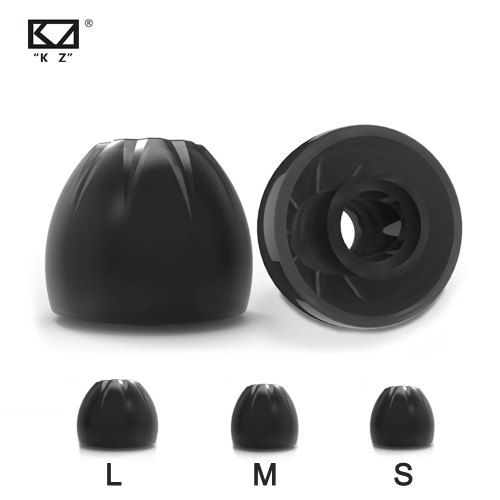 Оригинальные Силиконовые амбушюры KZ 3 пары (6 шт.) L M S вкладыши Наушники для ZST ZSN pro