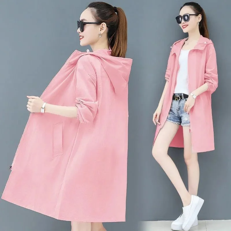 Summer Sun Protection Clothing Women 2021New Beach Thin Hooded Sun Jacket Female Mid-length Loose Breathable Sun shirt Tops
Summer Sun Protection Clothing Women 2021New Beach Thin Hooded Sun Jacket Female Mid-length Loose Breathable Sun shirt Tops