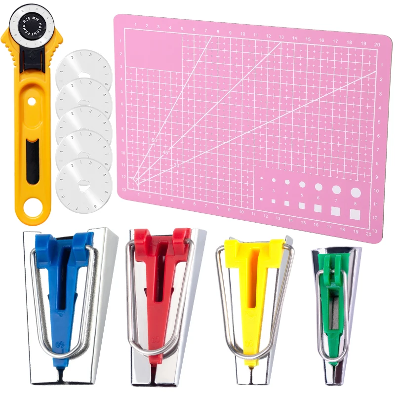 MIUSIE 11PCS Sewing Set Bias Tape Makers Rotary Cutter Rotate Patchwork Round Hob A5 PVC Cutting Mat for Handmade Quilting
MIUSIE 11PCS Sewing Set Bias Tape Makers Rotary Cutter Rotate Patchwork Round Hob A5 PVC Cutting Mat for Handmade Quilting