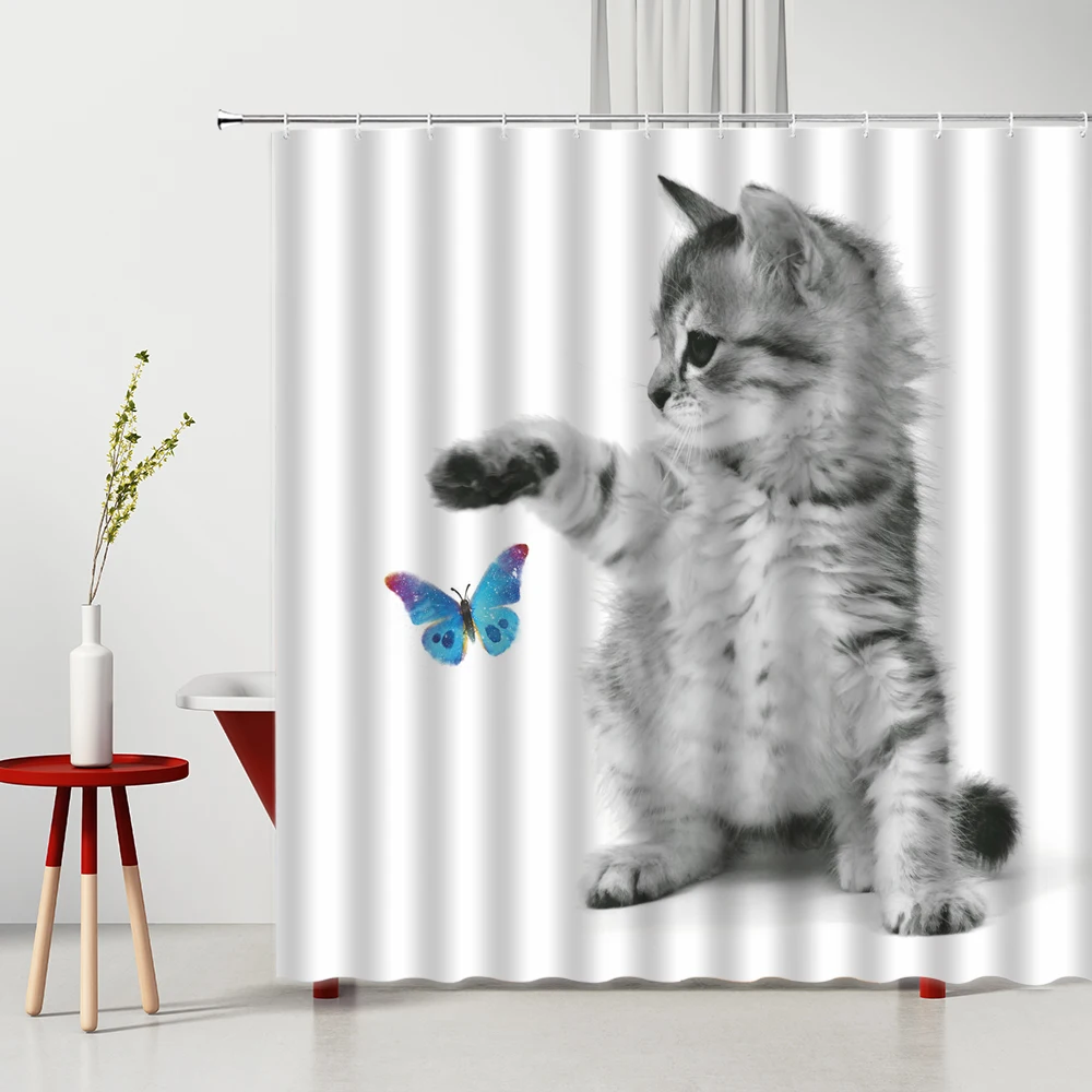 Pet Cat Dog Shower Curtain Cute Animal Pattern Printed Modern Bathroom Decor Home Supplies Washable Bath Curtains With Hooks 
Pet Cat Dog Shower Curtain Cute Animal Pattern Printed Modern Bathroom Decor Home Supplies Washable Bath Curtains With Hooks