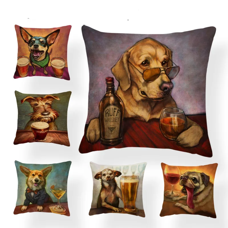 

Animal Dog Cover Corgi Pug Cushion Pillow Case French Bulldog Chihuahua Pillow Case Covers Home Decorative Throw Pillow Linen