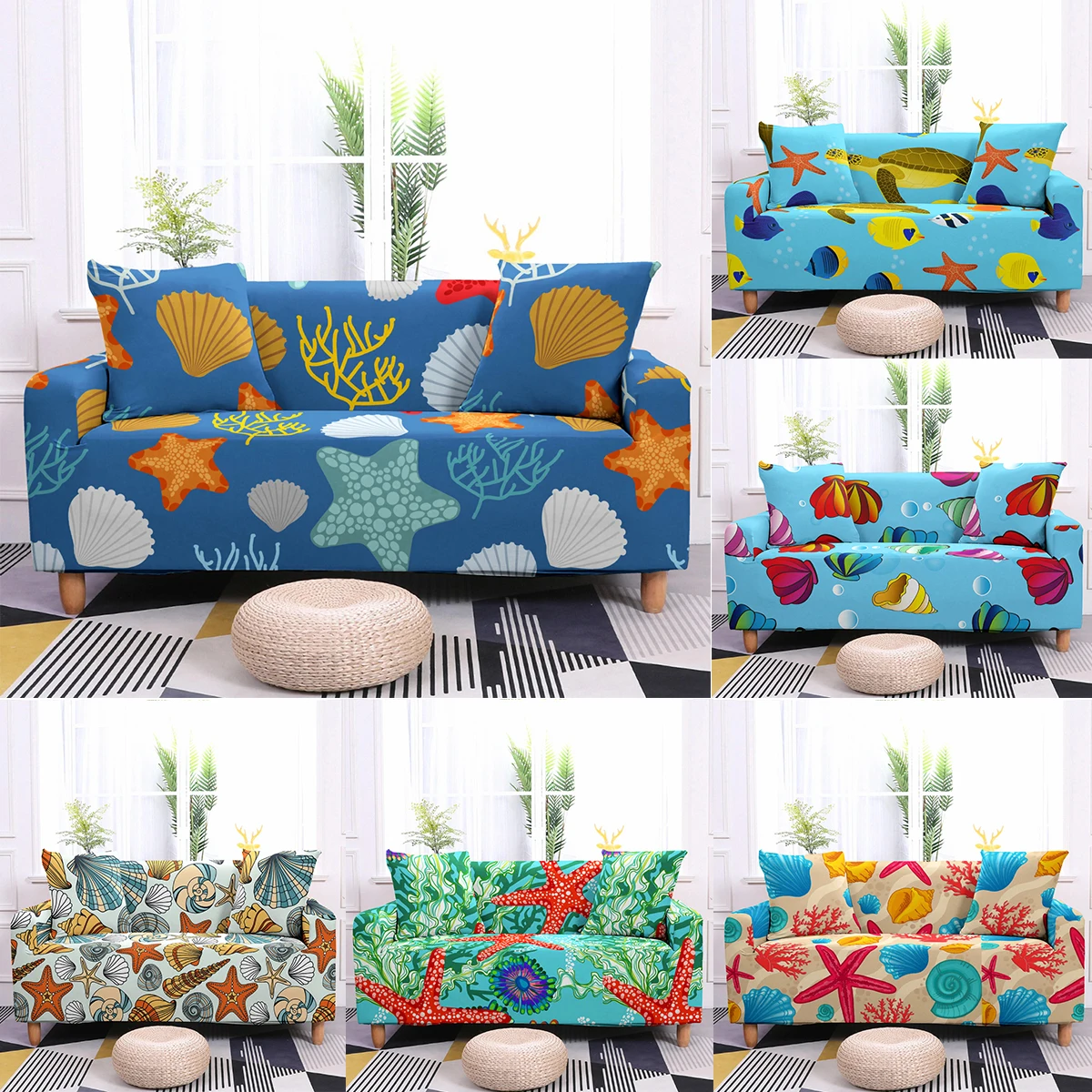 Sea World Elastic Sofa Cover For Living Room Modern L-shape Corner Sofa Slipcover Cartoon Couch Cover Chair Protector 1-4 Seater
Sea World Elastic Sofa Cover For Living Room Modern L-shape Corner Sofa Slipcover Cartoon Couch Cover Chair Protector 1-4 Seater