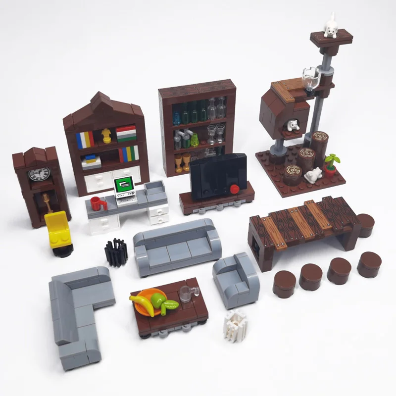 Moc Compatible City Building Blocks Model Kit Desk and Chair Set Sofa Small Decoration Educational Toys Toys for Kids Gifts 
Moc Compatible City Building Blocks Model Kit Desk and Chair Set Sofa Small Decoration Educational Toys Toys for Kids Gifts