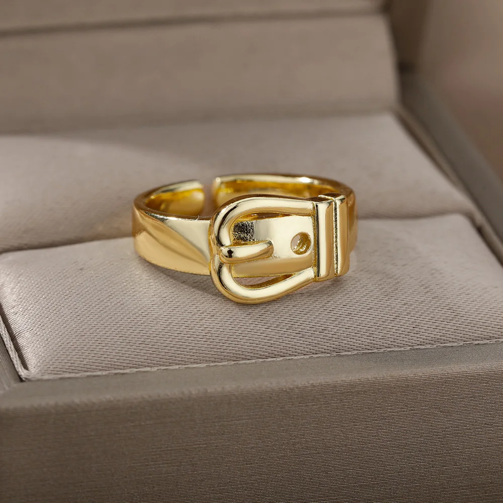 Classic Belt Buckle Open Rings For Woman Fashion Punk Regular Geometric Wedding Ring Gothic Jewelry Accessories Gift Bague
Classic Belt Buckle Open Rings For Woman Fashion Punk Regular Geometric Wedding Ring Gothic Jewelry Accessories Gift Bague