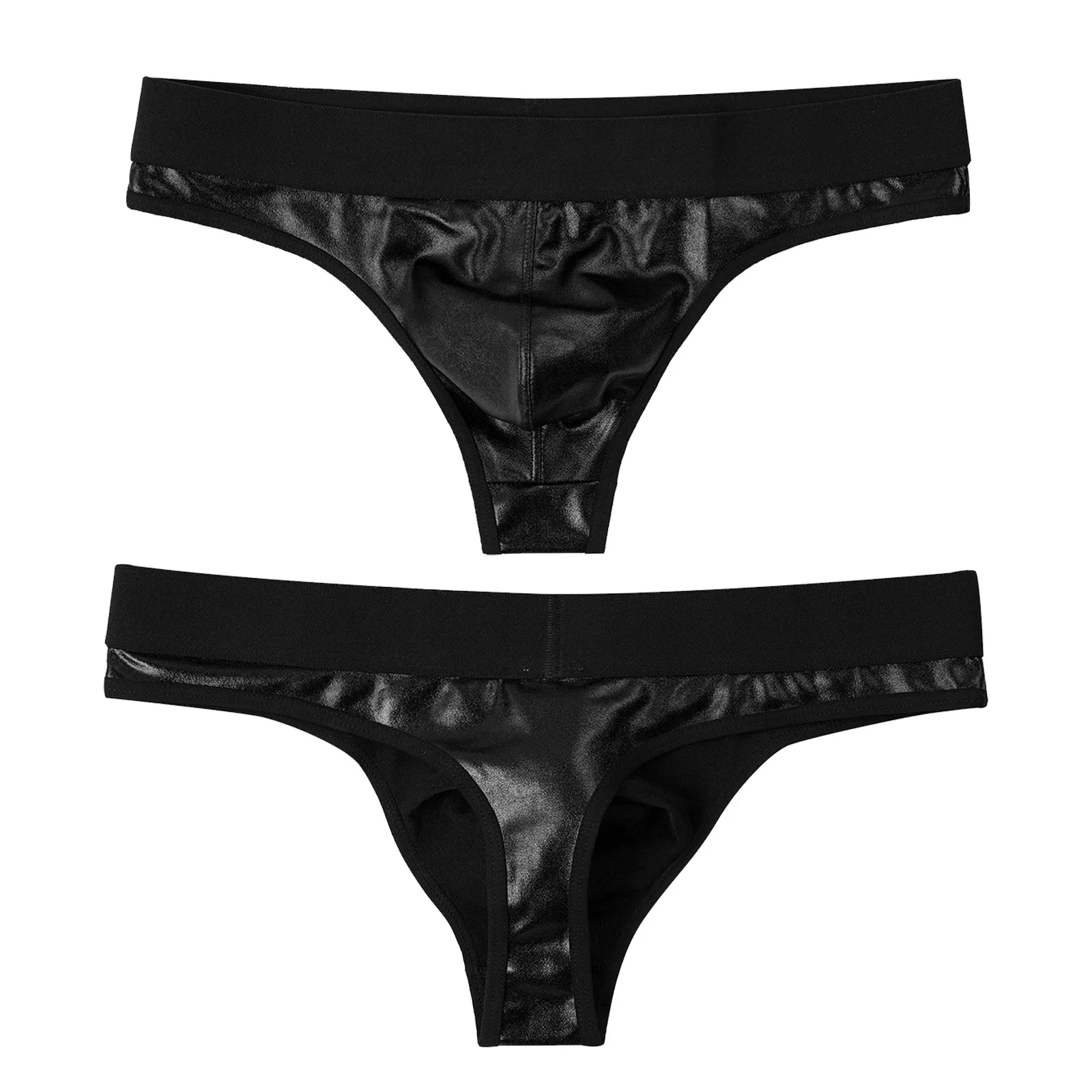

Sexy Men Lingerie Shiny Briefs Gay Underwear Wetlook Patent Leather Bulge Pouch Briefs Sissy Underpants Low Rise Elastic Thongs