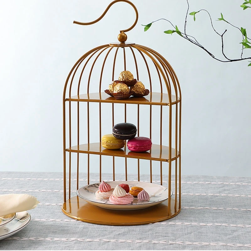 Cage Food Stand Display Rack Three-Layer Dessert Table Tray Cake Rack Afternoon Tea Center Shelf 
Cage Food Stand Display Rack Three-Layer Dessert Table Tray Cake Rack Afternoon Tea Center Shelf
