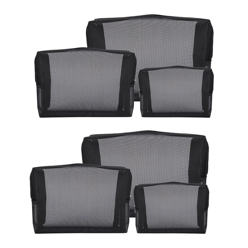 Black Mesh Makeup Bag See Through Zipper Pouch Travel Cosmetic And Toiletries Organizer Bags Pack Of 6(S,M,L)
Black Mesh Makeup Bag See Through Zipper Pouch Travel Cosmetic And Toiletries Organizer Bags Pack Of 6(S,M,L)