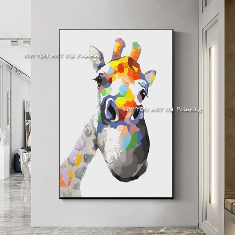 The Color Wall Picture for Living Room Oil Paintings on Canvas Hand Painted Interesting Giraffe Home Decor Wall Art No Framed
The Color Wall Picture for Living Room Oil Paintings on Canvas Hand Painted Interesting Giraffe Home Decor Wall Art No Framed