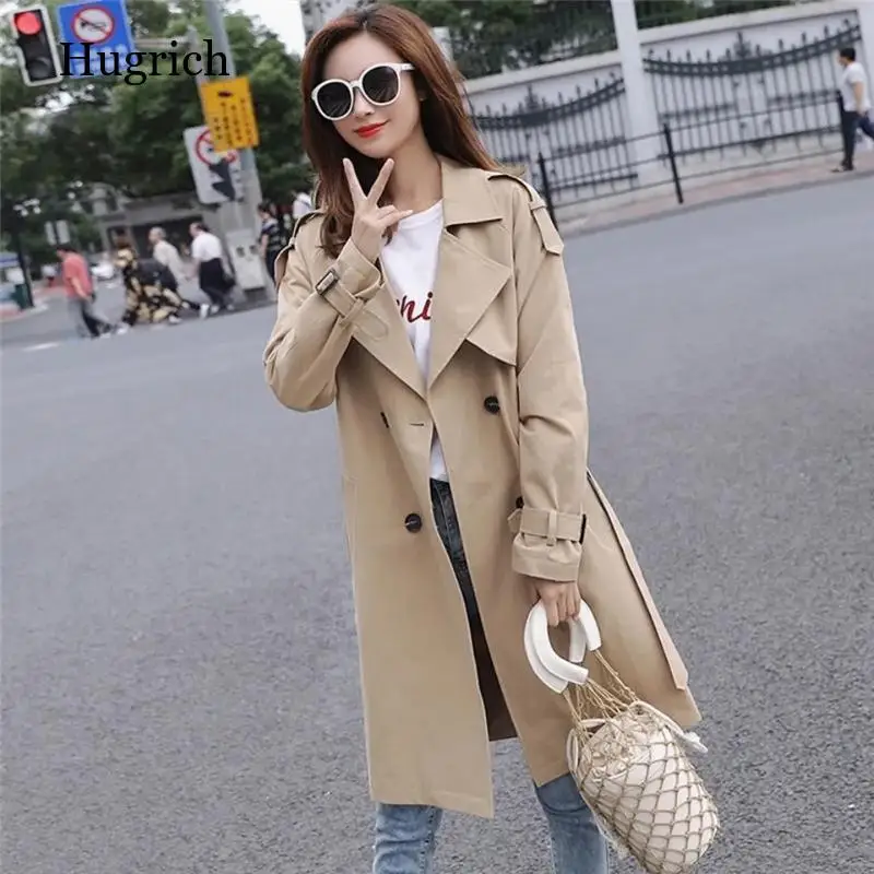 Spring/Autumn Women Casual Long Trench Coat With Sashes Double Breasted Women Windbreaker Chic Office Coat Ladies Outerwear
Spring/Autumn Women Casual Long Trench Coat With Sashes Double Breasted Women Windbreaker Chic Office Coat Ladies Outerwear