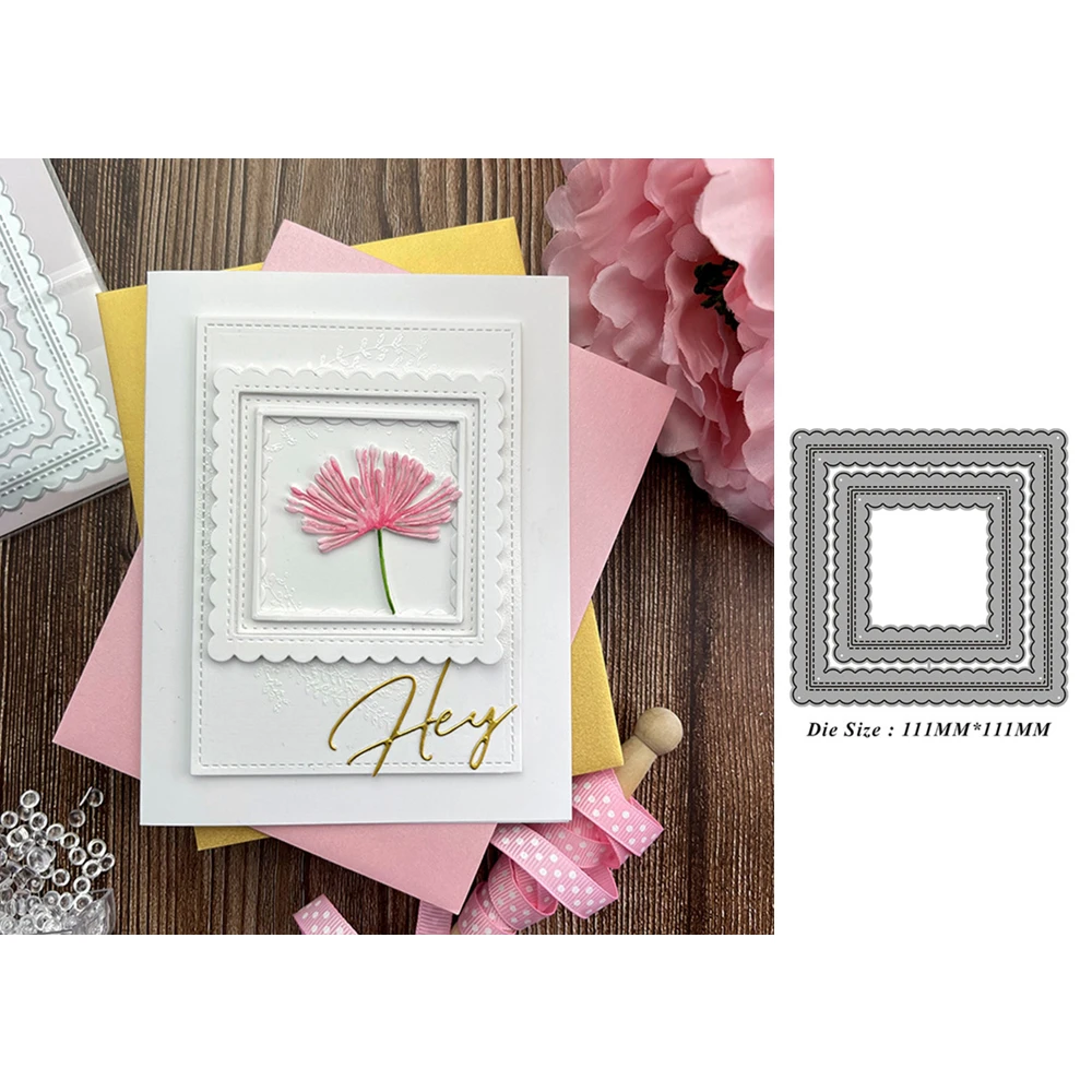 Square Corrugated 2021 New Metal Cutting Dies for Scrapbooking Frame Edge No Stamps Stencil Cuts Crafts Navidad Molds Die Paper 
Square Corrugated 2021 New Metal Cutting Dies for Scrapbooking Frame Edge No Stamps Stencil Cuts Crafts Navidad Molds Die Paper