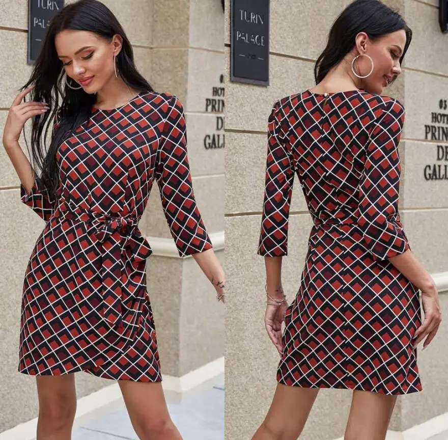 Autumn New Style Plaid Print Women's Long-Sleeved Round Neck Sexy Dress And Get 6PCS Nose Strip Free
Autumn New Style Plaid Print Women's Long-Sleeved Round Neck Sexy Dress And Get 6PCS Nose Strip Free