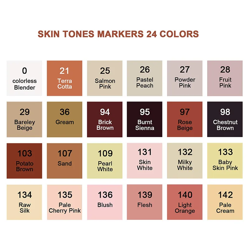 TOUCHFIVE 24 Colors Skin Tones Set Art Markers Pen Artist Dual Headed Alcohol Based Manga Brush Pen for Coloring Manga Drawing
TOUCHFIVE 24 Colors Skin Tones Set Art Markers Pen Artist Dual Headed Alcohol Based Manga Brush Pen for Coloring Manga Drawing
