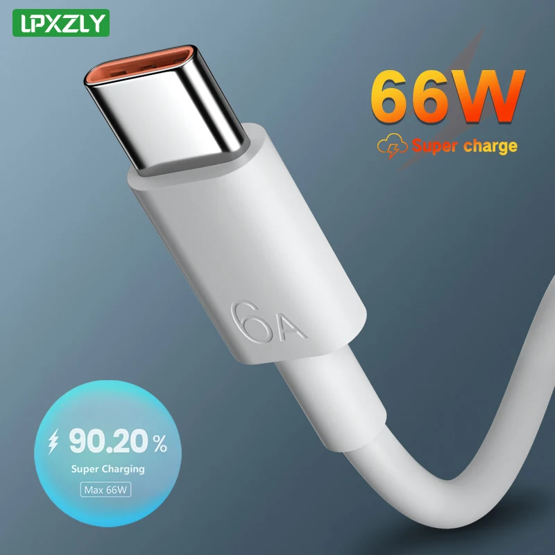 Кабель USB Type-C 6A 66W SCP для Huawei Mate 40 Pro 5A кабель быстрой зарядки C зарядный шнур