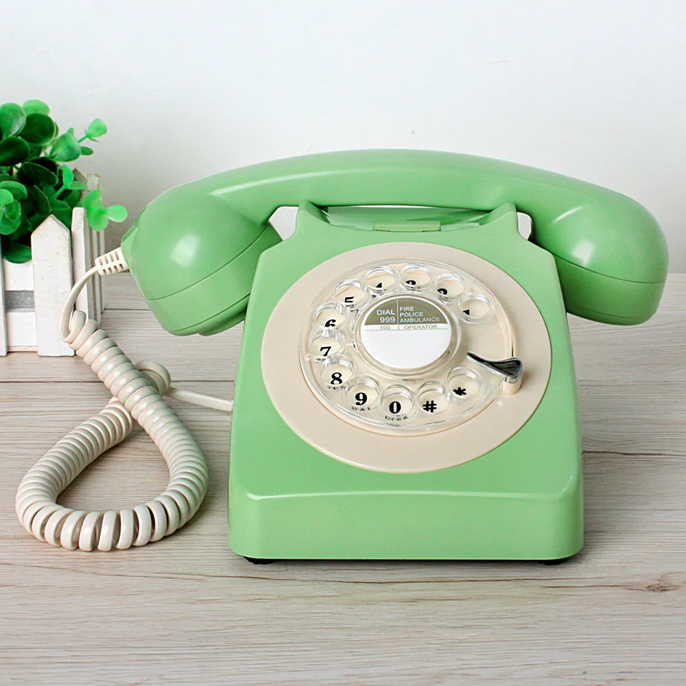 Nordic Old-Fashioned Rotating Dial Telephone Retro Vintage Hong Kong Style Home Office Hotel Fixed Landline Metal Bell
Nordic Old-Fashioned Rotating Dial Telephone Retro Vintage Hong Kong Style Home Office Hotel Fixed Landline Metal Bell